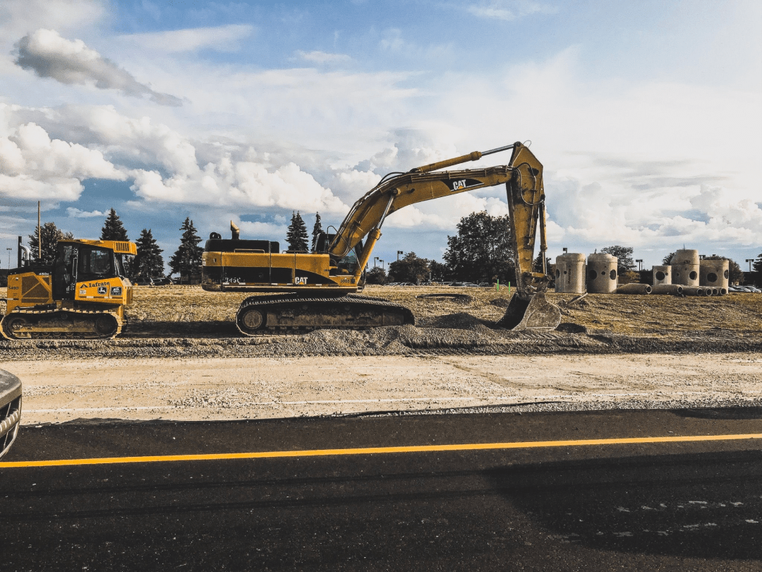 Escavatore in un cantiere